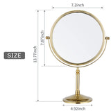 DOWRY Makeup Mirror 10x Magnification Vanity Mirror Tabletop Two-Sided Swivel Gifts for Women Wife Mom Teengirls Gold Finish(10X)
