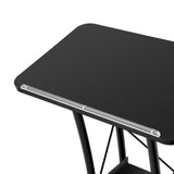 Black Curved Podium, 23.8 x 15.9 x 47 Inch Podium Stand Portable Church Pulpit Metal Black Lectern