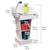 Office Podium Stand Curved Lectern for Churches Portable Pulpit Desk Floor-Standing Hostess Stand Wooden Reception Podiums