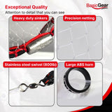 Cast Net | Lead, 4ft Radius, 3/8 inch Mesh for Freshwater and Saltwater Bait Fish BasicGear