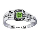 Oseew 2027 Custom Princess Birthstone Class Ring for Men Women