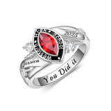 Oseew 2027 High School Class Ring for Women College (White Gold)