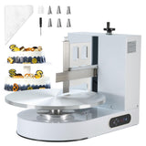 Happybuy Cake Decorating Machine,White,Cake Cream Spreading Coating Smearing Machine, Low Noise Cake Frosting Machine, Turntable with Adjustable Scraper, for 4" to 16" Cake, 25-320RPM Rotating Speed