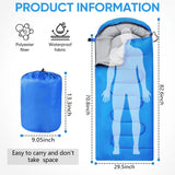 OBTANIM Sleeping Bags Portable Waterproof Camping Sleeping Bag for Adults Kids 4 Seasons Cold Weather or Warm Backpacking Hiking Travel Indoor Outdoor Use (Blue)
