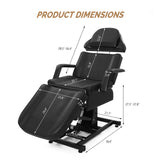 OmySalon Fully Electric Salon Facial Bed Chair, Multi-Purpose Massage Tattoo Lash Waxing Table, Height Backrest Footrest Adjustable, for Beauty Barber Spa, Black