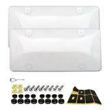 Nysivy Clear License Plate Cover & Frames, 2PCS License Plate Protector Rust-Proof Auto Licenses Plates Holder with Screws & Caps, Universal Vehicle License Protector (Transparent)