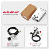 GASLAND Professional G10 Outdoor Propane Tankless Water Heater, 68,000 BTU, 10L Ultra Slim Portable Camping Propane Shower for Off Grid, Adjustable Temperture, Overheating Protection
