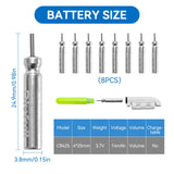 DunkTeam 6PCS Night Fish Strike Alert Glow Stick Alert, Fishing Bite Alarm, LED Fishing Alarm with Bell, Fishing Glow Sticks with 8PCS CR425 Battery