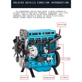 MechPuConToy Engine Model That Runs, DM111 3D Metal Turbocharged Inline-Four Car Engine Mechanical Engineering DIY Assembly L4 Engine Model Kit, Physics Experiment Set for Kids Adults (364+PCS)