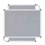 VIZ-PRO Notice Board Felt Gray, 48 X 36 Inches, Silver Aluminium Frame