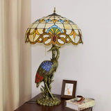 GAUUA Tiffany Table Lamp 18" Tiffany Style Large Table Lamp Yellow Baroque Desk Lamp