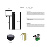 SOLIDEE Bathroom Boat Shape Artistic Glass Vessel Sink Free Black Faucet and Pop-up Drain Set, Gold