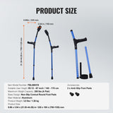 VEVOR Forearm Crutches for Adults, 11-Level Height Adjustable Walking Crutches with 4-Level Upper Cuff, Lightweight Aluminum Medical Support Crutches for Leg Injury Surgery Disabled, 1 Pair (350LBS)