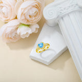 Oseew 2027 Custom Graduation Class Ring for Women with Box (Rose Gold)