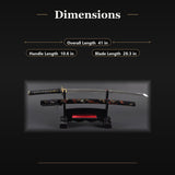 Waves Katana, 1045 Carbon Steel Hand Forged Full Tang Japanese Sword