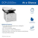 Brother DCP-L5510DN Business Monochrome Laser All-in-One Printer with Duplex Printing and Networking