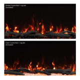 Modern Ember Highmark 60 Inch Smart Linear Electric Fireplace - Premium Flame with 10 Colors, Sleek Hidden Vent Design, Install Recessed in-Wall or Wall-Mount, WiFi Enabled.