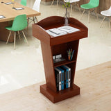 Wooden Podium, Steady Floor Standing Speaking Lectern Stand, Portable Podium Stand Reception Desk