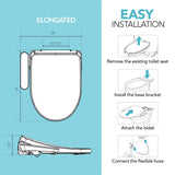 Bidet for Toilet, Adjustable Warm Seat, Air Dryer, Warm Water & Pressure Barumi