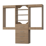 MODCART Modular Closet System, 90" Wide Closet Organizer System with Hanging and Drawers, Wood Tower Closet Storage for Walk In Closets, Wall Mounted Wardrobe Organizer Kit System, Bedroom, Wood