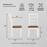 Lexicon Dining Table Set for 6 with Chairs, Wood 7 Piece Farmhouse Dining Room Table and Chairs Set of 6