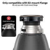 GarveeTech Garbage Disposal 1/2 HP, Continuous Feed Food Waste Disposer with Air Switch & Flange Seal, Stainless Steel Garbage Disposer, Compact Food Waste Grinder for Kitchen Sink, Grey