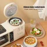4-in-1 Multifunctional Breakfast Station, Electric Toaster Oven with Rice Cooker, Hot Pot, Sandwich Maker, Digital Controls,Compact Kitchen Appliance (Yellow)