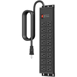 JUNNUJ Heavy Duty Surge Protector 4800J, 20 Amp Switch 6 FT Extension Cord
