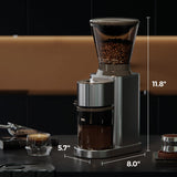 Electric Burr Coffee Been Grinder with Adjustable 24 Precise Grind Settings, 40s Digital Timer for French Press, Espresso, and Drip Pour Over, Home Use, Black
