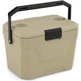 COSTWAY 21 QT Insulated Portable Cooler, Hard Shell Ice Chest w/ 2 Cup Holders, Bottle Opener, Drain Plug, 3-Day Ice Retention, Outdoor Leak-Proof Dry Box for Beach, Camping, Fishing, Picnic, Tan