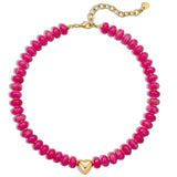 AGHTLZX Pink Beaded Necklaces for Women, Chunky Statement Necklaces