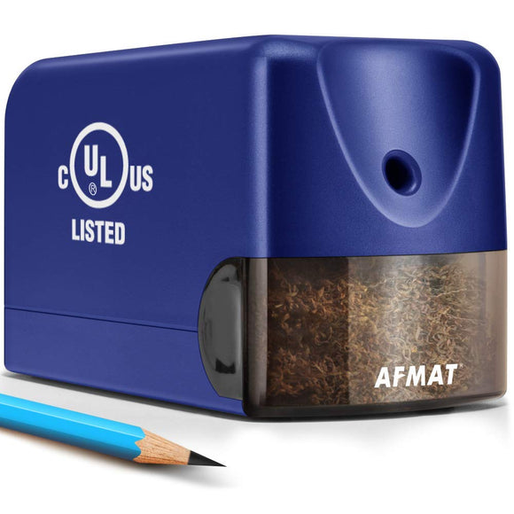 Electric Pencil Sharpener, Heavy Duty Pencil Sharpeners for Classroom, Home, UL Listed Pencil Sharpener, Blue AFMAT