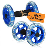 Kisangel 2pcs Ab Roller Wheel, Exercise Abdominal Roller Dumbbell Fitness Dual Wheel for Hand Weights Equipment