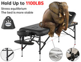 CLORIS 84" Professional Massage Table Portable 3 Folding Lightweight Facial Salon Spa Tattoo Bed Height Adjustable with Carrying Bag & Aluminium Leg Hold Up to 1100LBS