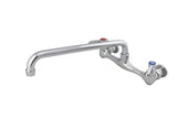 AA Faucet 8" Wall Mount Commercial Compartment Sink Faucet with 16" Swivel Spout for Restaurant Kitchen, NSF Approved