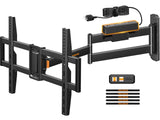 Perlegear Long Arm Full Motion TV Mount with Power Strip for 38–75 inch TVs