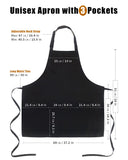 Xeoxarel 6 Pack Adjustable Bib Apron with 3 Pockets Cooking Kitchen Aprons for Women Men Chef, Waterdrop Black