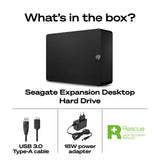 Seagate Expansion 24TB External Hard Drive HDD - USB 3.0, with Rescue Data Recovery Services