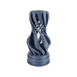 MAKER 3D Twist Spiral Table Lamp in Blue Grey - Handmade 3D Printed Shadow Projection Night Light, Dimmable USB LED Bedside Accent Lamp for Bedroom, Nursery and Office Desk Decor