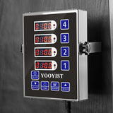 YOOYIST Precision Kitchen Timers for Cooking – 4 Channel Commercial Kitchen Timer Restaurant Kitchen Supplies – Stainless Steel Digital LED Chef Cooking Timer – Reminder Function, Loud Alarm, Black