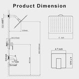 MTTCLE Shower Faucet Set with Tub Spout, 8 Inch Square Wall Mounted Rainfall Shower Head with Rough-in Valve Body, Bathroom Shower Trim Kit Single Function RV Shower System(Matte Black)