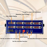 Li Bai Kitchen Cooking Timer 8 Channels Digital LED Alarm Reminder Clock Commercial Restaurant Home Loud Adjustable Clear Display Stainless Steel