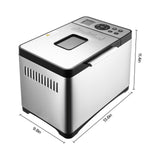 Happybuy Bread Maker, Dough Machine(19-in-1 2LB), Nonstick Ceramic Pan Automatic Breadmaker with Gluten Free Setting, Whole Wheat Bread Making, Digital, Programmable, 3 Loaf Sizes, 3 Crust Colors