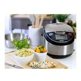 TIGER JAX-T10U-K 5.5-Cup (Uncooked) Micom Rice Cooker and Warmer with Tacook Food Steamer Cooking Tray Technology and 10 Auto-Cook Settings, Stainless Steel Black