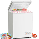 Chest Freezer 4.2 Cubic Feet Deep Freezer with Removable Storage Basket 7 Adjustable Temperature Energy Saving, Super Quiet for Garage, Office, Kitchen, or Apartment