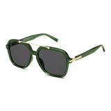 SOJOS Big Trendy Polarized Aviator Sunglasses for Women Men, 80s 90s Retro Square Aviators Sun Glasses SJ2672, Dark Green/Grey