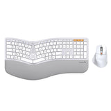 ProtoArc EKM01 Plus Wireless Ergonomic Keyboard Mouse Combo - White Silver