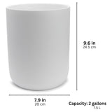 DESIGN Matte White Round Compact Trash Can Mini, 2 Gallons / 7.5L Garbage Bin