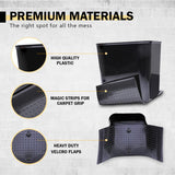 HAUSSIMPLE Car Trash Can for Vehicles Leakproof Compact Garbage Bin w/Stability Flap, Anti-Slip Base, Portable Trash Holder for Cars, Trucks, SUVs, Minivans (Black, Large)