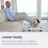 Nobol PhysioPedal® Motorized Under Desk Exercise Bike for Seniors & Adults – Electric Pedal Exerciser with Remote, Adjustable Speeds & Resistance, LCD Display, Portable Seated Leg & Arm Pedaler